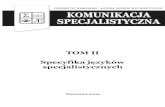 TOM II Specyfika języków specjalistycznych