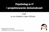 Magdalena Nowak - Psychologia w IT i projektowanie doświadczeń, UX