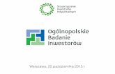 Wyniki Ogólnopolskiego Badania Inwestorów 2015