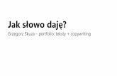 Grzegorz Skuza - portfolio: teksty + copywriting