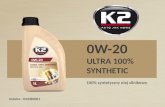 K2 TEXAR 0W20 - Ultra 100% syntetyczny olej silnikowy do samochodów hybrydowych i z systemem start-stop