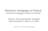 Reverse Mortgage W Polsce