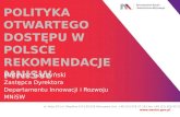 Polityka otwartego dostępu w Polsce. Rekomendacje MNiSW