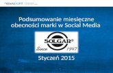 Raport miesięczny dotyczący obecności marki Solgar w Social Media