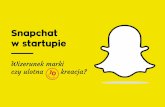 Snapchat w startupie. Wizerunek marki czy ulotna kreacja?