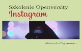 Szkolenie Openversity: Instagram