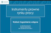 Instrumenty prawne rynku pracy - prawo.uni.wroc.pl · PDF fileRegulacja prawna • Zadania państwa w zakresie promocji zatrudnienia, łagodzenia skutków bezrobocia oraz aktywizacji