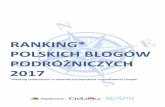 Ranking Polskich Blogów Podróżniczych 2017 - · PDF file58 poszli-pojechali.pl 109 368 2385 7100 7 59 places2visit.pl 105 456 2209 6562 9 60 polaczkropki.pl 96 329 2092 9103 11