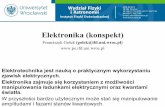 Elektronika (konspekt) - pe.ifd.uni.wroc.pl b3adu.pdf · PDF fileElektronika zajmuje się korzystaniem z możliwości manipulowania ładunkami elektrycznymi oraz kwantami światła.