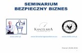 "Trzy grzechy mówcy w biznesie" - Seminarium Bezpieczny biznes.
