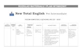 New Total English Pre-Intermediate - hybryda.com.pl · ROZKŁAD MATERIAŁU I PLAN WYNIKOWY New Total English Pre-Intermediate POZIOM KOMPETENCJI JĘZYKOWEJ WG CEF – A2/B1 DATA NAUCZYCIEL