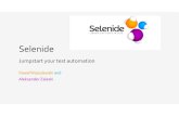 Selenide - Agile & Automation Days | Conference & Workshopsaadays.pl/.../2017/10/Presentation_Selenide_AADays.pdf ·  · 2017-10-19Selenide Selenide is a concise and expressive wrapper