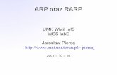 ARP oraz RARP - piersaj/www/contents/wss/arp.pdf · ARP – Address Resolution Protocol ... Ethernet Address Resolution Protocol ... Monitorowanie ARP Ethereal