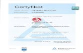 3834_certyfikat_pl.pdf · EN ISO 14732:2014-01 EN ISO 5817:2009 EN ISO 15614-1 UpowaŽniony personel nadzoru spawalniczego: Imie i nazwisko Konrad Wieckowski Kwalifikacje:
