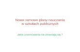 Nowe ramowe plany nauczania w szkołach publicznychkuratorium1.home.pl/kuratorium2/Reforma_edukacji... · II – 21 w kl. III - 21 2 II etap – klasy IV – VI 72 79 w tym w kl.