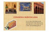 CERAMIKA BUDOWLANA - technologia.gda.pl€¦ · Definicja Ceramika – z greckiego keramon (glina), obejmuje wyroby formowane i wypalane ze specjalnie przygotowanej mieszanki ...