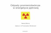 Odpady promieniotwórcze w energetyce jądrowejhep.fuw.edu.pl/u/doroba/PSEMFJAiCE/seminarium2.pdf · emitowanego promieniowania (alfa, beta, gamma) i sposobu wniknięcia do organizmu.
