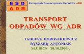 TRANSPORT ODPADÓW WG ADR - iovg.cumed …iovg.cumed-fileserver.de/19_praxis.pdf · USTAWA z dnia 27 kwietnia 2001 r. o odpadach. (Dz. U. z dnia 20 czerwca 2001 r.) Art. 11.4. Transport