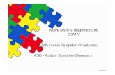 Nowe kryteria diagnostyczne DSM V Zaburzenia ze spektrum ... · b. wg DSM IV kilka postaci autyzmu. Diagnozy wg DSM-IV a DSM-V • Różnice mi ędzy zaburzeniami ze spektrum autyzmu