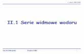 II.1 Serie widmowe wodoru - Serwis chwilowo niedostępnykrolikow/FIVBC/ii1-2_atom_wodoru_model... · Jan Królikowski Fizyka IVBC 2 r. akad. 2004/2005 II.1 Serie widmowe wodoru W