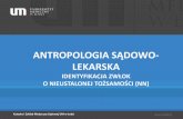 ANTROPOLOGIA SĄDOWO - a.umed.pla.umed.pl/zms/dokumenty/2016/7_Antropologia sadowa.pdf · IDENTYFIKACJA ZWŁOK NN-domniemana – oparta na metodach nieobiektywnych, np. wizualnej