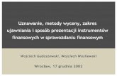 Uznawanie, metody wyceny, zakres ujawniania i sposób ...knmanager.ue.wroc.pl/publikacje_pliki/instrumenty_finansowe_w... · przeklasyfikowane do kategorii DDS, i co za tym idzie