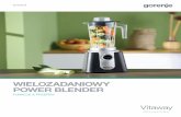 WIELOZADANIOWY POWER BLENDER - … fileWielozadaniowy Power Blender 5. Dzbanek Quadro Stylowo zaprojektowany, 2 litrowy dzbanek ma wewnątrz 4 specjalne rogi z krawędziami na całej