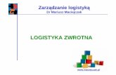 LOGISTYKA ZWROTNA - Mariusz Maciejczak · Reverse Logistics Activities üHandling of returned merchandise –Damage –Seasonal inventory –Resell via outlet –Salvage of outdated