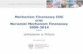 Mechanizm Finansowy EOG oraz Norweski Mechanizm … z rozliczania 29... · Mechanizm Finansowy EOG oraz Norweski Mechanizm Finansowy 2009-2014 *** wdrażanie w Polsce 29 kwietnia