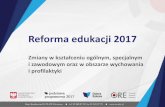 Reforma edukacji 2017 REFORMA... · Zajęcia te mają szczególne znaczenie w obecnej dobie wyzwań edukacyjnych i zawodowych stojących przed młodym człowiekiem. W roku szkolnym