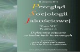 31 sierpnia 2016 Przegląd Socjologii Jakościowej · Dylematy etyczne w badaniach terenowych ... istotny w całej nauce, ... emocjonalne, moralne i osobiste zarówno dla nich, jak