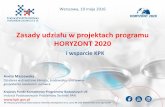 Prezentacja programu PowerPoint - kpk.gov.pl · Silniejszy akcent na innowacje - od badań do rynku, wszelkie formy inowacji Nacisk na wyzwania społeczne ... Prezentacja programu