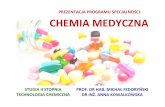 Ś CHEMIA MEDYCZNA - ch.pw.edu.pl · co to jest chemia medyczna ? chemia medyczna jest naukĄo projektowaniu, syntezie, modyfikacjach oraz zastosowaniach substancji leczniczych. farmakologia