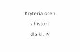 Kryteria ocen z historii dla kl. IV - spwkrzem.edu.plspwkrzem.edu.pl/download/dokumenty/historia_4.pdf · – źródła historyczne przydatność źródeł w – epokami i chronologia