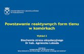Powstawanie reaktywnych form tlenubiotka.mol.uj.edu.pl/zbm/handouts/2015/AL/wyklad_2...Kompleks I (oksydoreduktaza NADH) - Jest transbłonowym kompleksem enzymatycznym, który: * utlenia