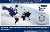 Problem aktualności współrzędnych katalogowych · Względne przesunięcia stacji GNSS z okresu 11-2007 do 11-2009 (M. Gianniou et al., „Realization of ETRS89 in Greece by the