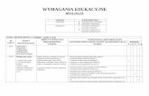 WYMAGANIA EDUKACYJNE - Szkoła Podstawowa nr 2 w Lublińcugim2.lubliniec.pl/wymagania_edukacyjne/gimnazjum/bio... · 2018-07-13 · bakterii i protistów oraz ich znaczenie w przyrodzie