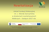 Rewitalizacjarewitalizacja.walbrzych.pl/wp-content/uploads/5-prezentacja... · Rewitalizacja Udział Fundacji Edukacyjnej im. s. Wandy Garczyńskiej w działaniach rewitalizacyjnych