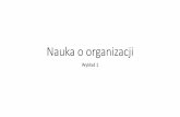 Nauka o organizacji - karolinamazur.pl · Nauka o organizacji Wykład 1. Plan wykładu •Informacje organizacyjne i prezentacja sylabusa •Istota organizacji •Metafory organizacji