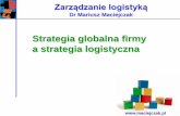 Strategia globalna firmy a strategia logistyczna - maciejczak.pl · STRATEGIA –SZTUKA WOJNY W BIZNESIE Strategia polega na przeanalizowaniu obecnej sytuacji i jej zmianie, jeśli
