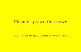Finanse i prawo finansowe - Kolegiakolegia.sgh.waw.pl/.../Documents/finanse_i_prawo_finansowe.pdf · System finansowy • mechanizm umożliwiający uzupełnienie oferty świadczeń