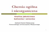 Chemia ogólna - pum.edu.pl · 1 Chemia ogólna i nieorganiczna Analiza jakościowa kationów i anionów Zakład Chemii Medycznej Pomorskiego Uniwersytetu Medycznego
