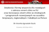 Dr Aranka Ignasiak-Szulc - Aktualności · Inicjatywy Komisji Europejskiej na rzecz wdrożenia rozwiązań smart cities w UE • Podstawa strategiczna działań w sferze idei smart