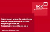 Instrumenty wsparcia podmiotów ekonomii społecznej w ramachforum-owes.pl/wp-content/uploads/2018/03/Sieciowanie-OWES-BGK.pdf · Instrumenty wsparcia podmiotów ekonomii społecznej