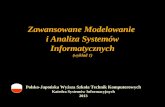 Zawansowane Modelowanie i Analiza Systemów Informatycznych · Zawansowane Modelowanie i Analiza Systemów Informatycznych (wykład 1) Polsko-Japońska Wyższa Szkoła Technik Komputerowych