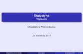 Wykład 9 Magdalena Alama-Bucko´ 24 kwietnia 2017oldimif.utp.edu.pl/mbucko/FIRstatystyka/wyklad9_fir_st.pdf · Tematyka zaje˛c:´ Wprowadzenie do statystyki. Analiza struktury zbiorowosci´