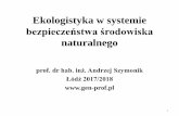 Ekologistyka w systemie bezpieczeństwa środowiska naturalnegogen-prof.pl/eko_6.pdf · •monitoring skażeń powietrza, wód i gleby; informowanie ośrodków decyzyjnych i ludności