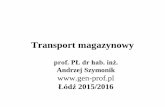 Transport magazynowy - gen-prof.pl · Transport magazynowy def. „Transport wewnętrzny w obrębie magazynu związany z przyjęciem, składowaniem i wysyłką zapasów magazynowych”.