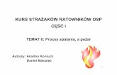KURS STRAŻAKÓW RATOWNIKÓW OSP CĘŚĆ Iospjerzmanowice.pl/files/matszkol/podstawowe_cz1-06.pdfSpalanie jest to złożony fizykochemiczny proces wzajemnego oddziaływaniamateriałupalnego(paliwa)itlenu(utleniacza).