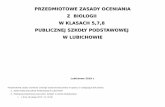 PRZEDMIOTOWE ZASADY OCENIANIA Z BIOLOGII W …psplubichowo.pl/dokumenty_szkoly/PZO/PZO BIOLOGIA 5-8.pdf · Z BIOLOGII W KLASACH 5,7,8 PUBLICZNEJ SZKOŁY PODSTAWOWEJ W LUBICHOWIE Lubichowo